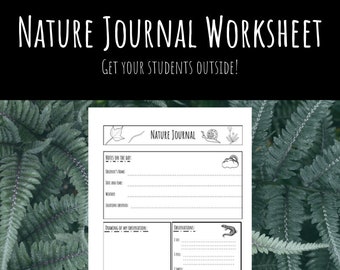 Nature Journal Worksheet For Kids-- Printable Instant Download
