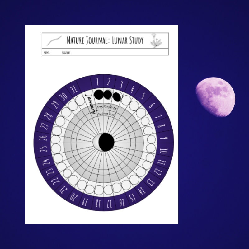 Lunar Phenology Wheel and Free Moon Phase Guide Insert for - Etsy