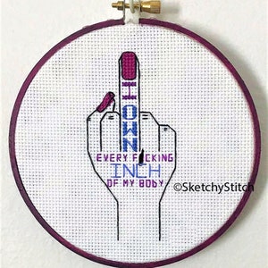 I Own Every F*cking Inch Of My Body (PDF Download) Mature Cross Stitch Pattern