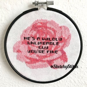 PATTERN He&#39;s A Wildly Unlikeable Guy You&#39;re Fine / Instant PDF Download Modern Subversive Cross Stitch