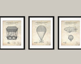 Vintage monocycle Vintage submarine Early flight patent 3 Print Set STEAMPUNK COLLECTION Unicycle Antique flying machine