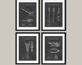 VINTAGE HAND TOOLS (4 Patent Prints) Workshop decor, Garage wall art, Antique tools, Gift for handyman, Craft room, Gift for carpenter