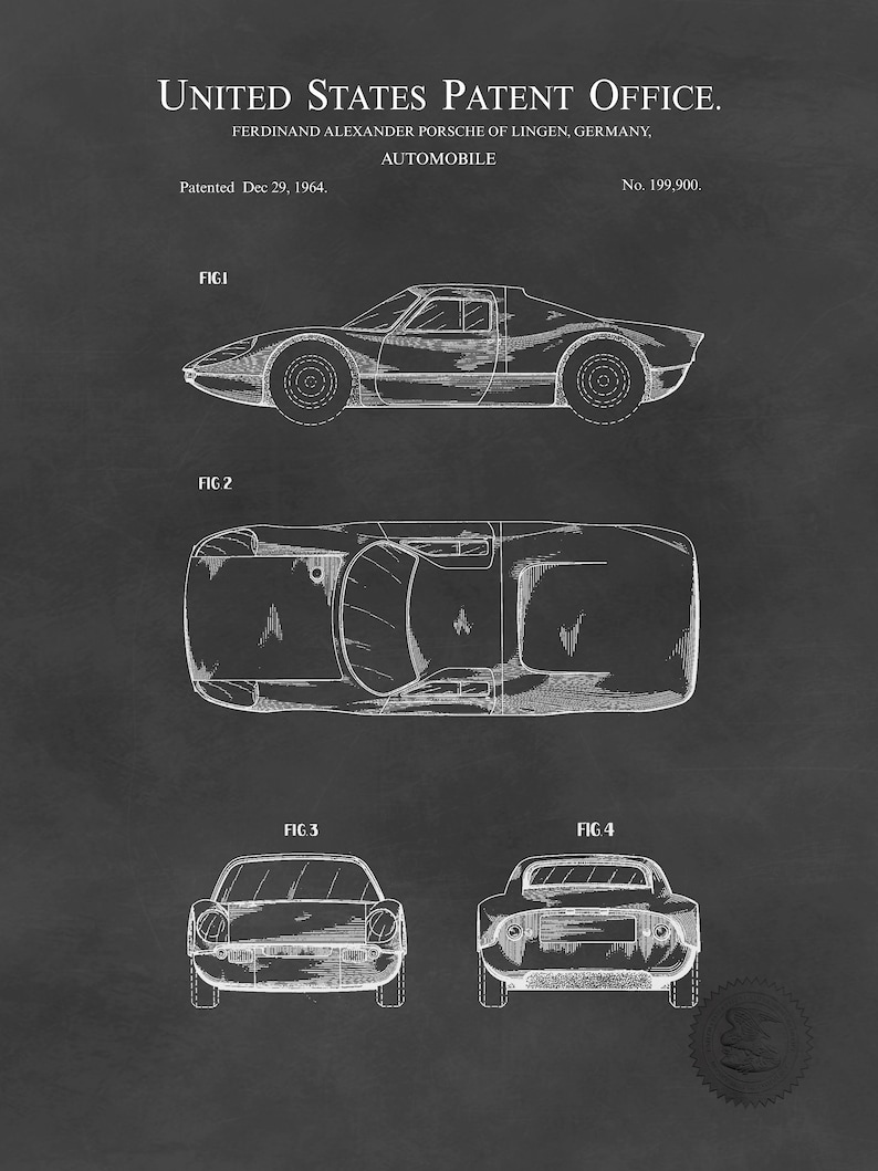 Garage decor Porsche poster 1964 PORSCHE 904 Patent Print Gift for Porsche owner,Gift for Porsche fan Porsche art Porsche racing print