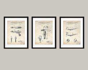 Vintage monocycle Vintage submarine Early flight patent 3 Print Set STEAMPUNK COLLECTION Unicycle Antique flying machine
