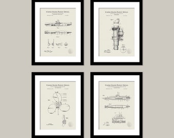 Vintage monocycle Vintage submarine Early flight patent 3 Print Set STEAMPUNK COLLECTION Unicycle Antique flying machine