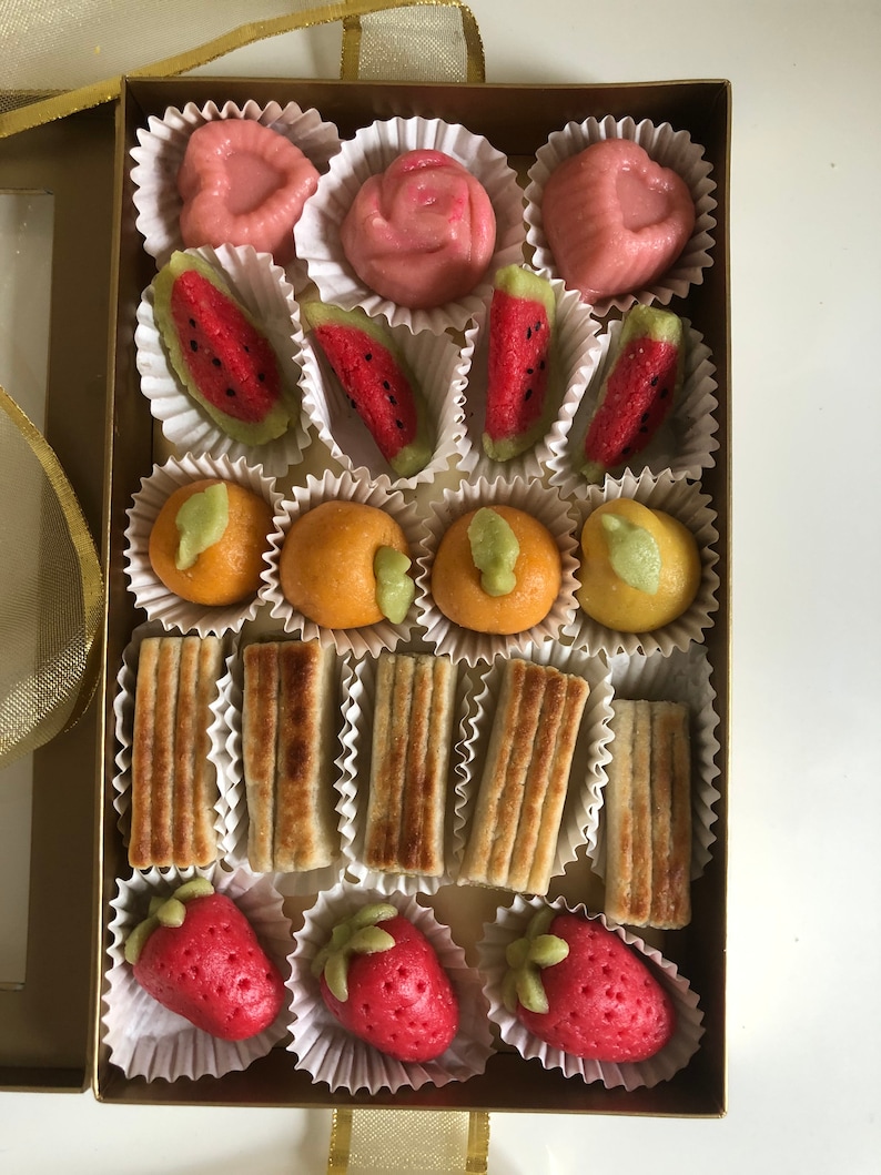 Marzipan Fruit Candies, filled pistachio or chocolate covered, Vegan Sweets (Keto Option) image 7