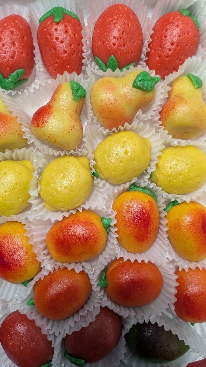 Marzipan Fruit Candies, filled pistachio or chocolate covered, Vegan Sweets (Keto Option) image 5