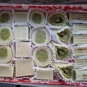Marzipan Fruit Candies, filled pistachio or chocolate covered, Vegan Sweets (Keto Option) image 10
