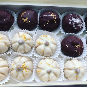 Marzipan Fruit Candies, filled pistachio or chocolate covered, Vegan Sweets (Keto Option) image 14