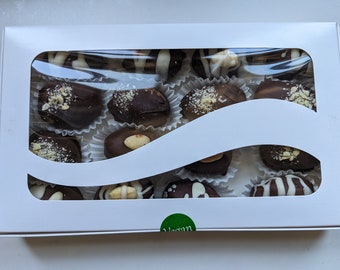 Nut Stuffed Dark Chocolate Covered Dates: Healthy Energy Snack (Vegan Option)