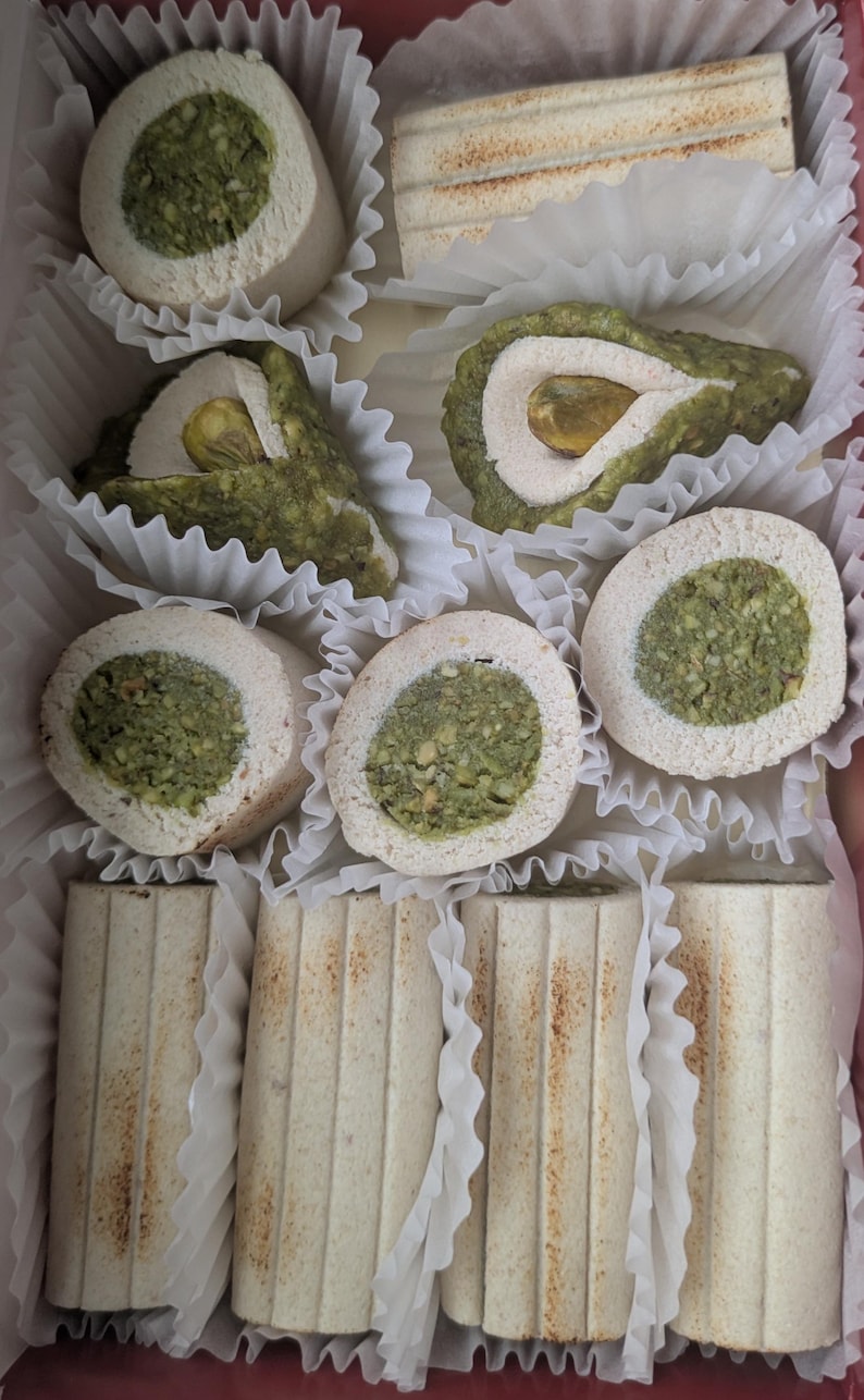 Marzipan Fruit Candies, filled pistachio or chocolate covered, Vegan Sweets (Keto Option) image 11