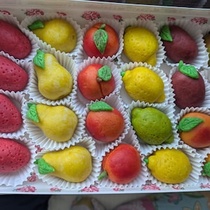 Marzipan Fruit Candies, filled pistachio or chocolate covered, Vegan Sweets (Keto Option) image 13