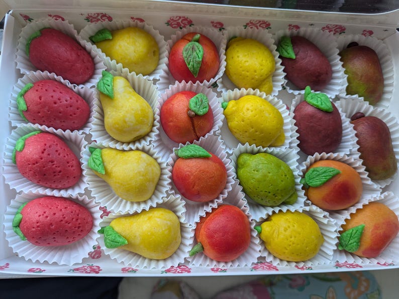 Marzipan Fruit Candies, filled pistachio or chocolate covered, Vegan Sweets (Keto Option) image 13