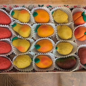 Marzipan Fruit Candies, filled pistachio or chocolate covered, Vegan Sweets (Keto Option) image 12