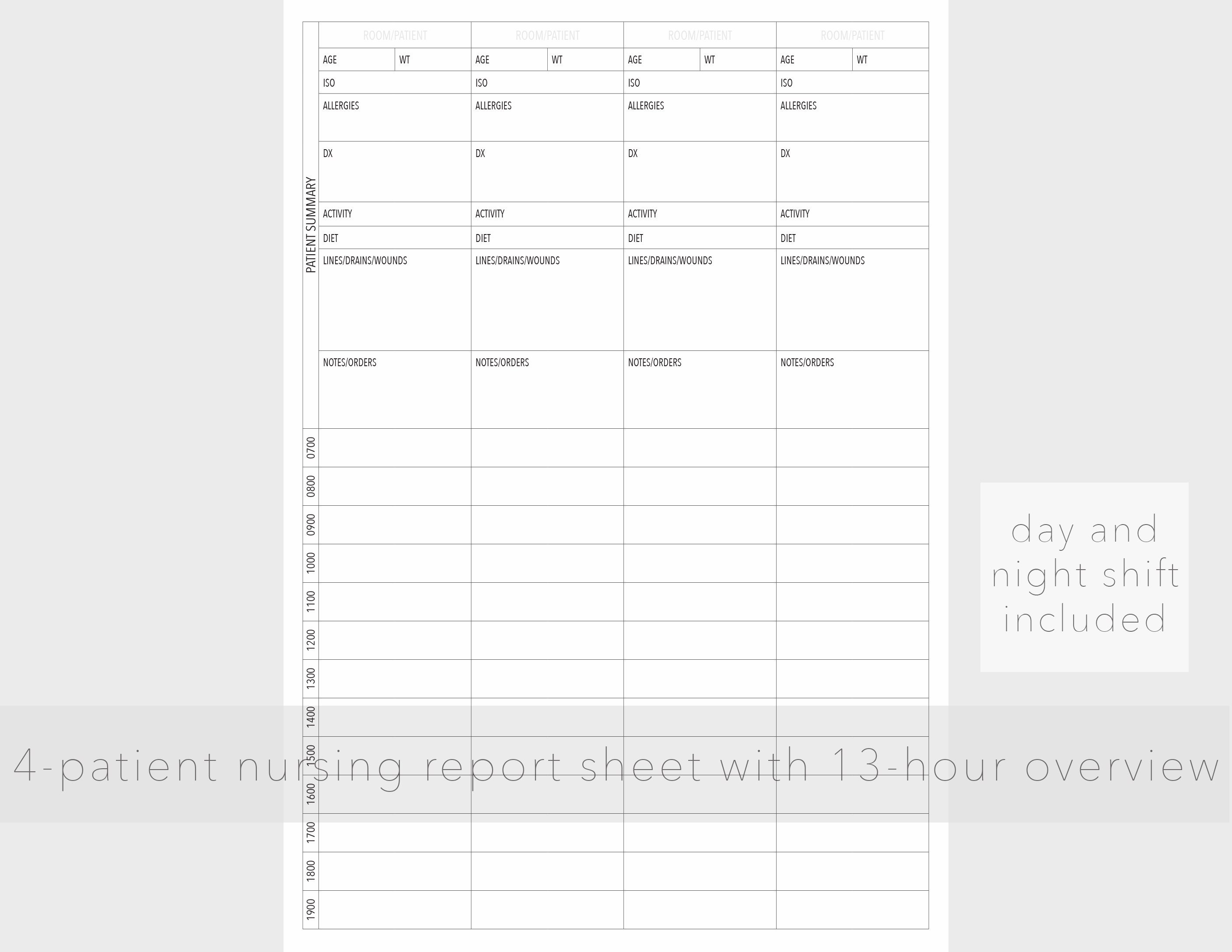 four-patient-nurse-report-sheet-paper-calendars-planners-etna-pe