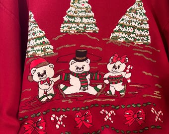 Vintage Teddy Bear Christmas Sweatshirt