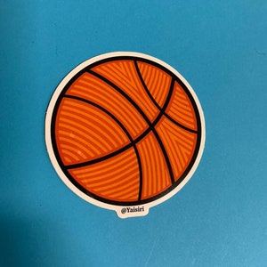 Basketball Ball with Patterns, Waterproof Sticker image 6