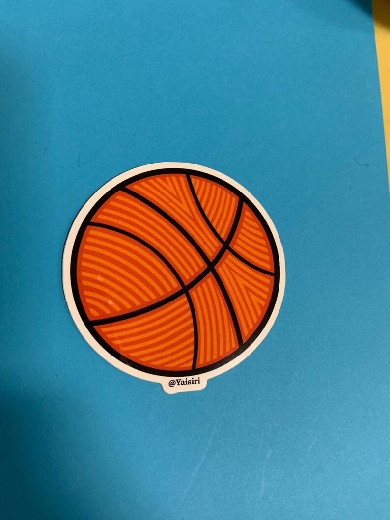 Basketball Ball with Patterns, Waterproof Sticker image 6