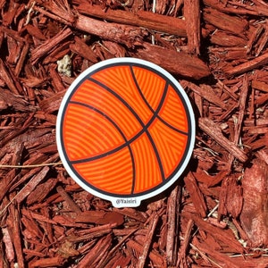 Basketball Ball with Patterns, Waterproof Sticker image 1