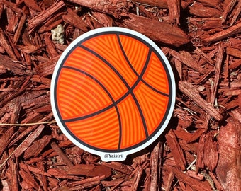 Basketball Ball with Patterns, Waterproof Sticker