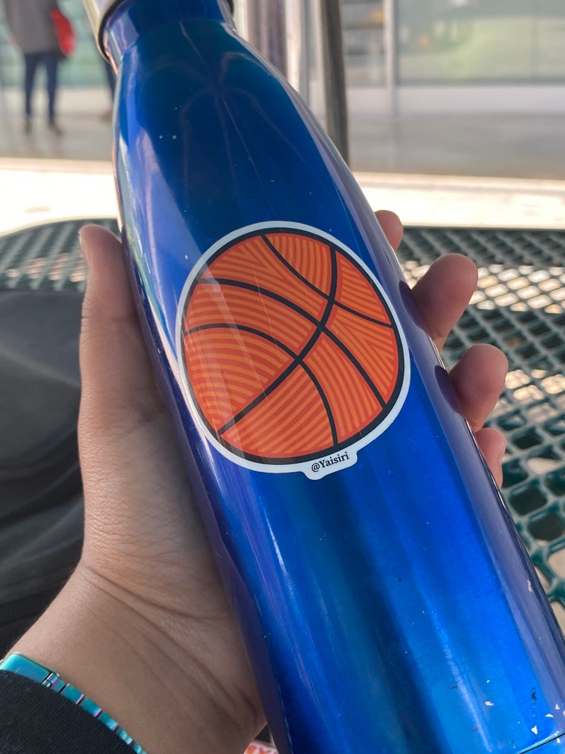 Basketball Ball with Patterns, Waterproof Sticker image 3