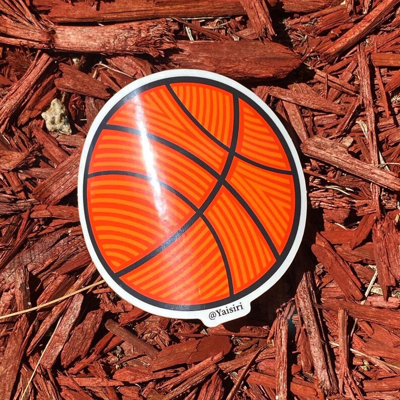Basketball Ball with Patterns, Waterproof Sticker image 4