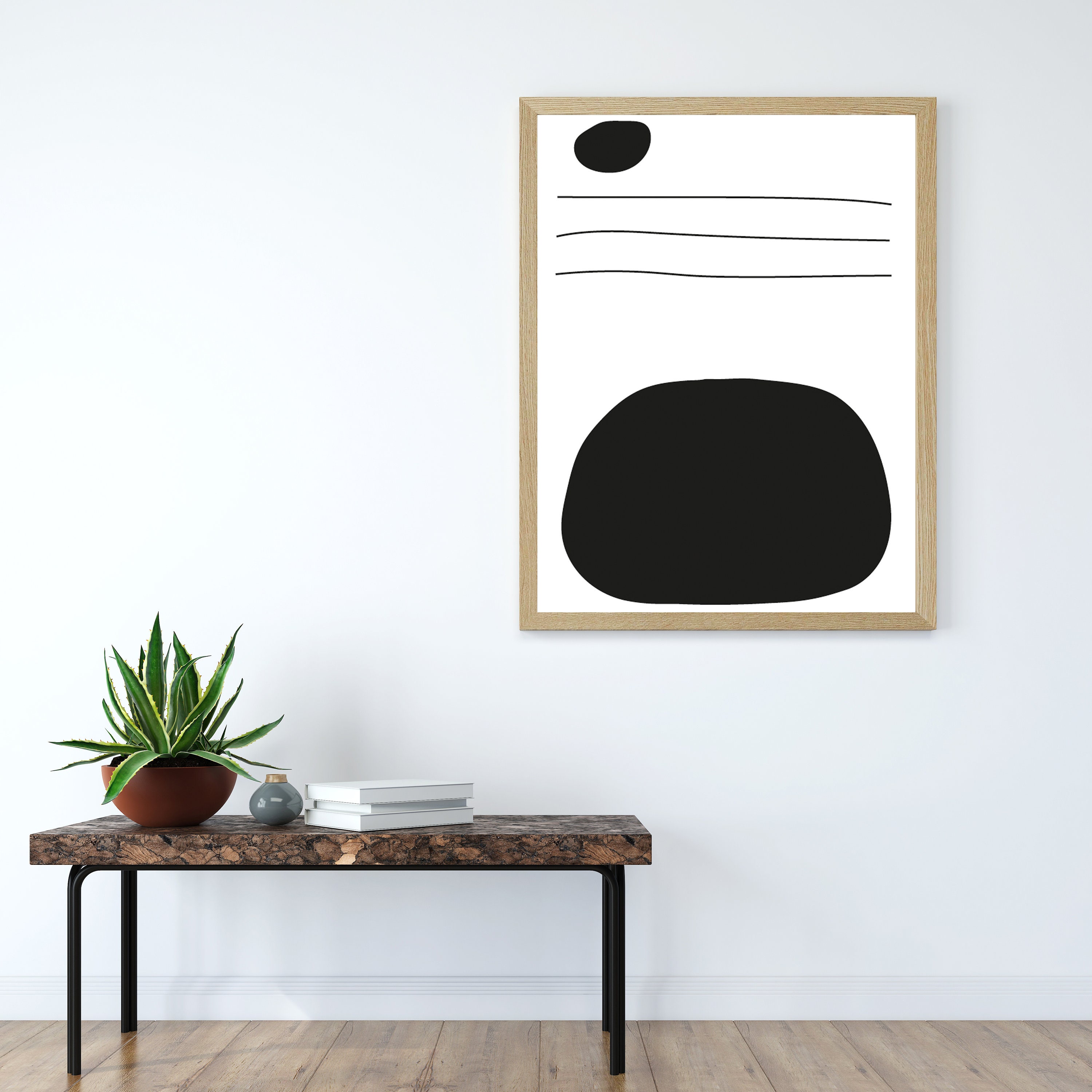 Neutral Minimalist Printable Modern Boho Wall Art, Minimalism Geometric ...