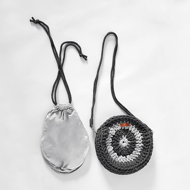 Crochet bohemian round bag Boho Eco Vegan Vege crossbody purse Everyday vegan bag Hippie retro handbag Shoulder bag vege vegan natural