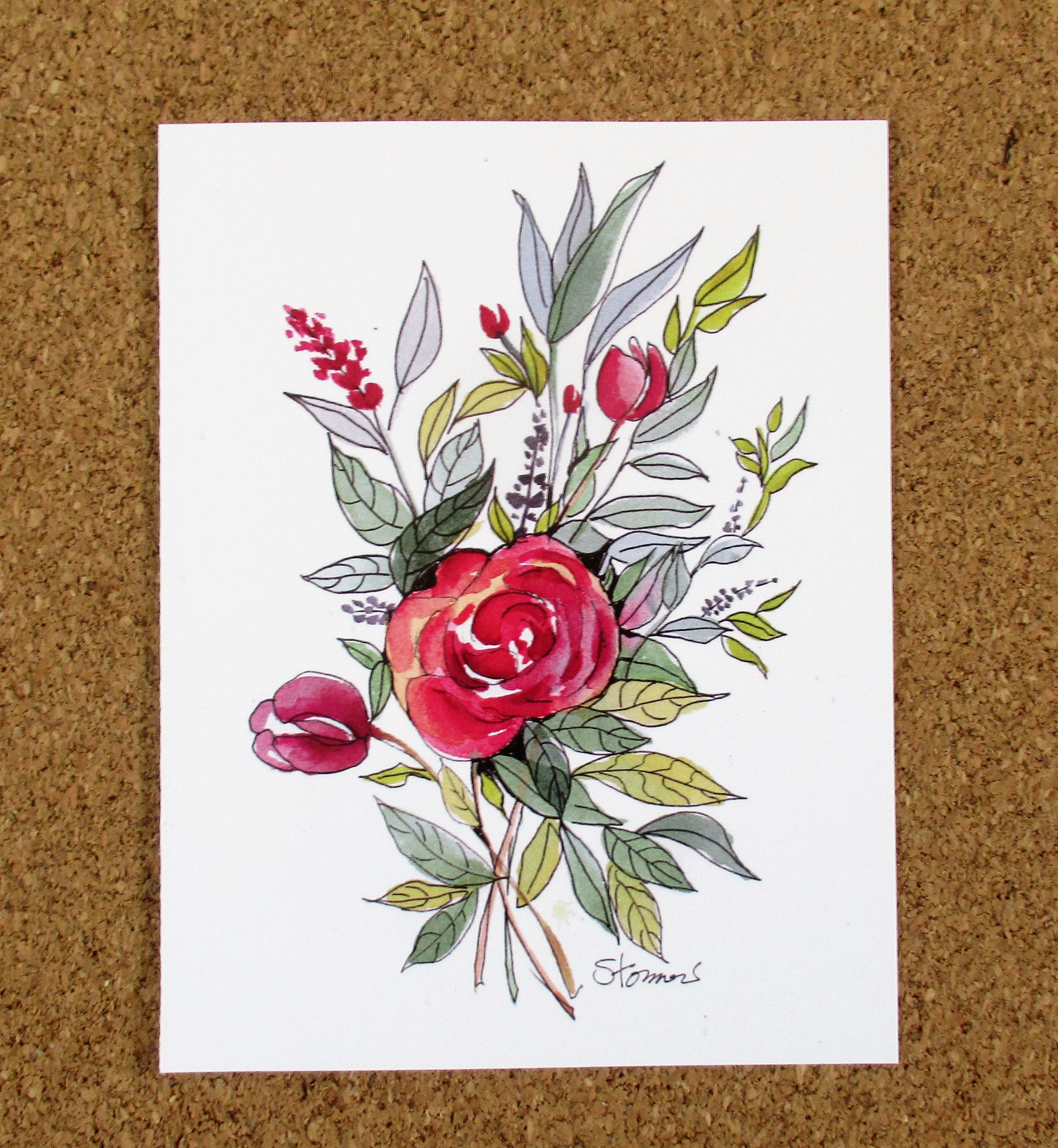 Beautiful Rose Note Cards From My Original floral Watercolors Etsy