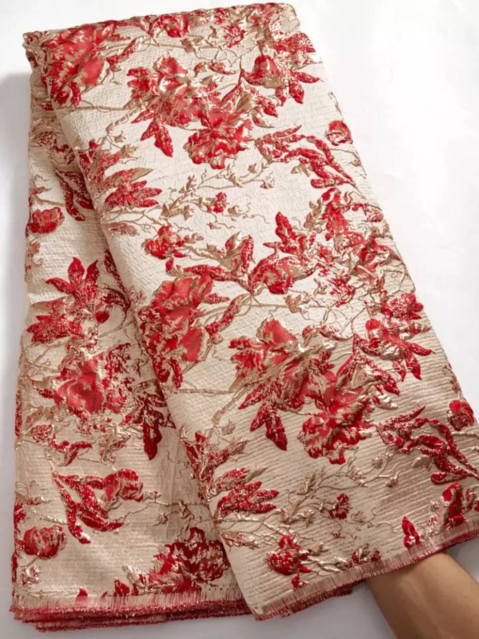 Latest High Quality Jacquard Brocade Lace Fabric Top Selling African