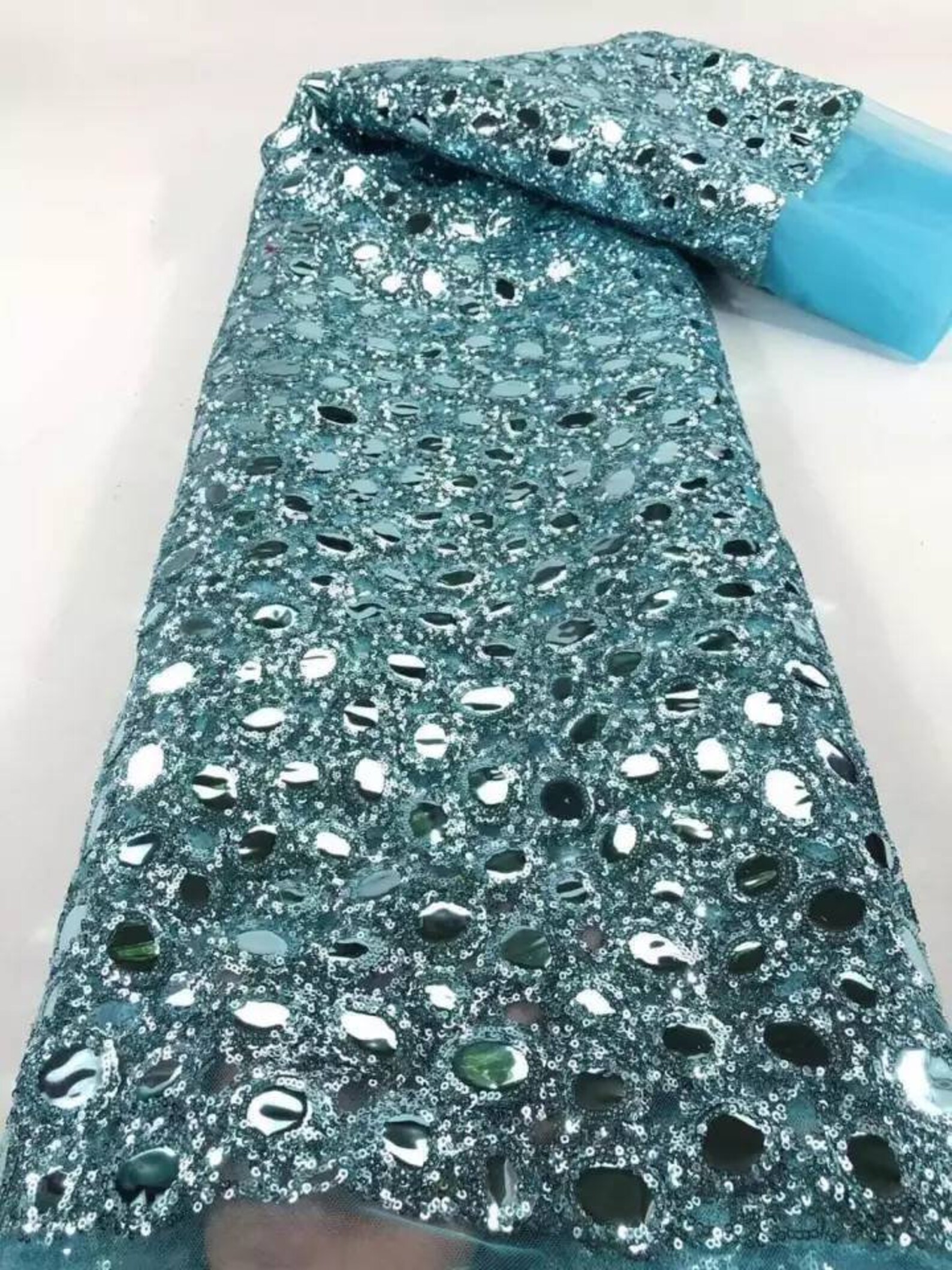 High Quality Big Gold Sequins Royal Fabric Gorgeous Mirror Sequince ...