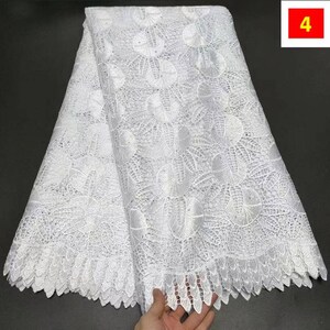 High quality pure white nigerian lace women bonnet african lace fabric brode suisse 100%coton 5yard 4