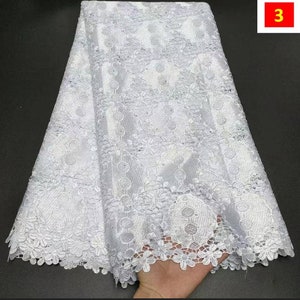 High quality pure white nigerian lace women bonnet african lace fabric brode suisse 100%coton 5yard 3