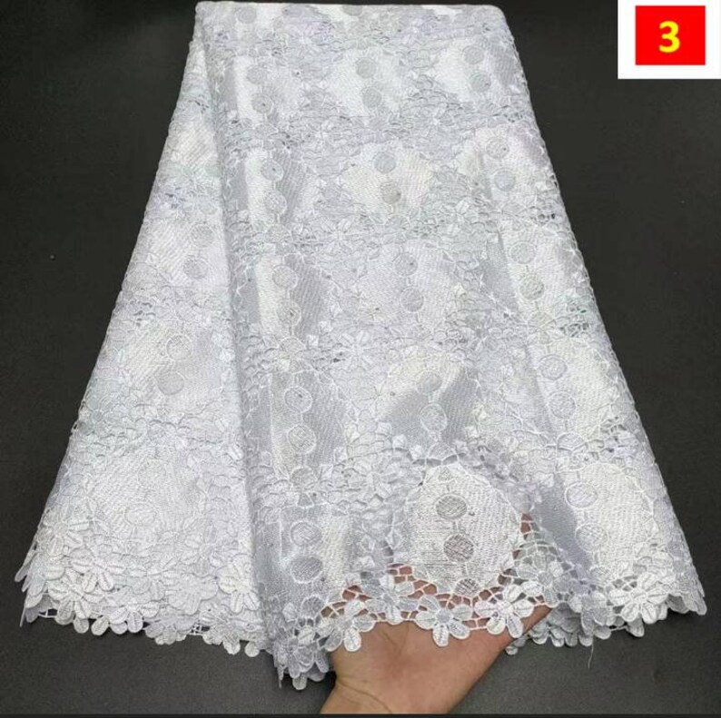 High quality pure white nigerian lace women bonnet african lace fabric brode suisse 100%coton 5yard 3