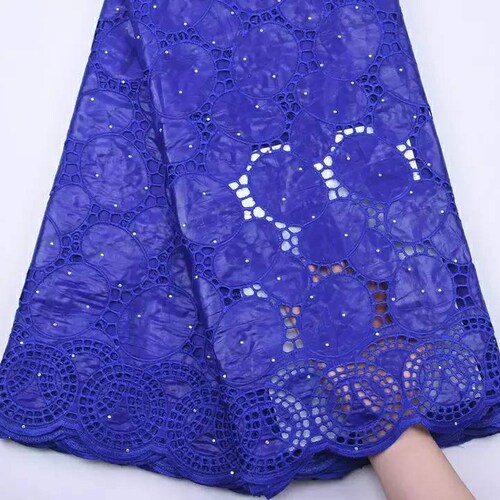 Latest African Cotton Lace Fabric Cheap Sale Bazin Riche Lace Cutout Nigerian Laces Fabric For Wedding shops Dress Sew