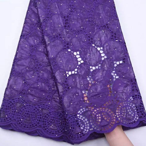 Latest African Cotton Lace Fabric Cheap Sale Bazin Riche Lace Cutout Nigerian Laces Fabric For Wedding shops Dress Sew