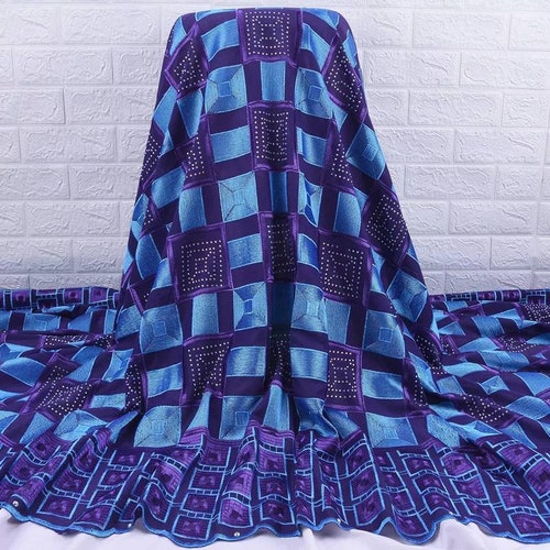 Latest high quality African Lace Fabric High Quality 2022 Voile Cotton Swiss lace fabric Switzerland 5Yards Sewing shops Dresses For Wedding Party