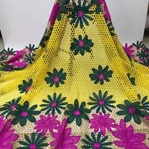 High quality Skin shops Friendly Guipure Lace Soft Classic 2021 African Eembroidery Cord Fabric for Nigerian Wedding Dress