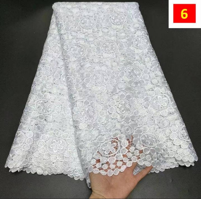 High quality pure white nigerian lace women bonnet african lace fabric brode suisse 100%coton 5yard 6