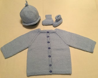 Baby shower gift, Knit baby sweater, Knit baby set, Baby keepsake, Hand-knit baby cardigan, Hand-knit baby set