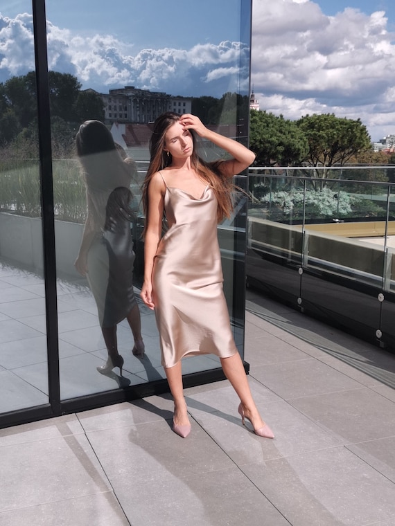 light pink knee length dress