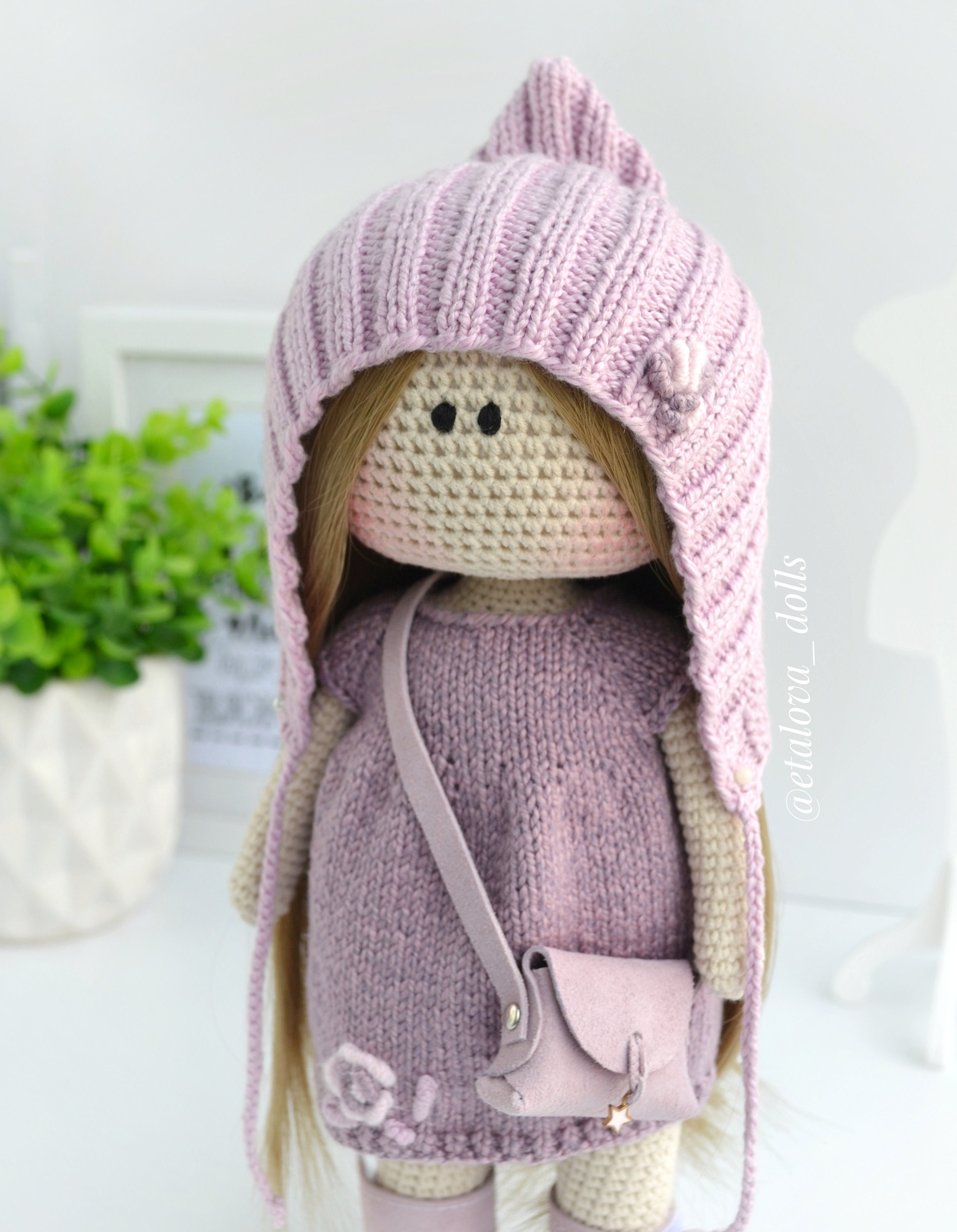 Knitted doll tilda doll crochet doll Etsy