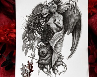 Beschermengel - 5" x 7" - zilverfolieprint