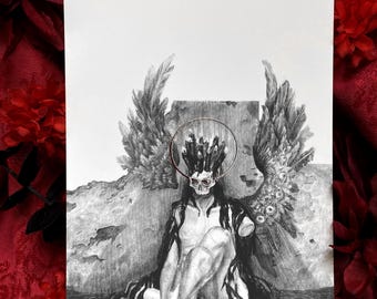 Black Candle King - 5 x 7 inch - zilverfolieprint
