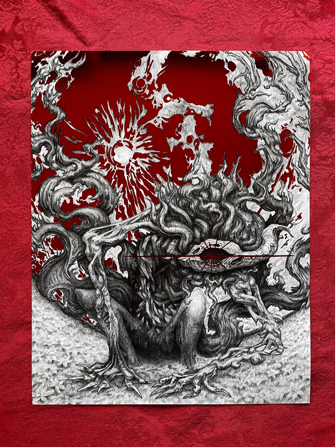 Moon Presence - BLOODBORNE - 11" x 14" Red Foil Print