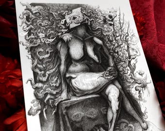 Locked In My Head - 5" x 7" - zilverfolieprint