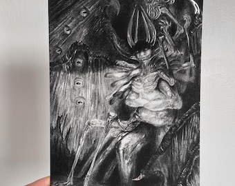 Demon King - 5" x 7" zilverfolieprint