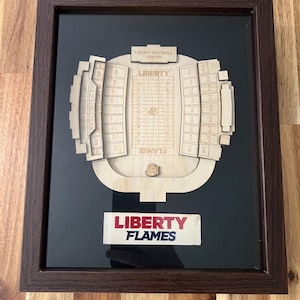Williams Stadium Liberty University Framed Wood Model.