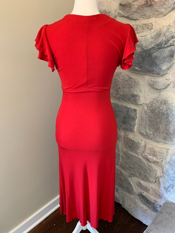 1990's Vintage Women's Long Red Dress - image 3