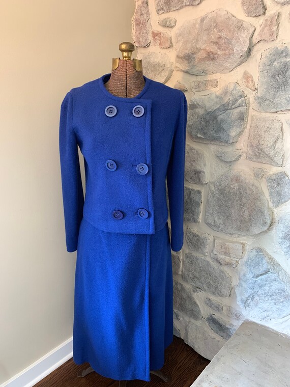 1950's Vintage Blue Jacket + Skirt Set